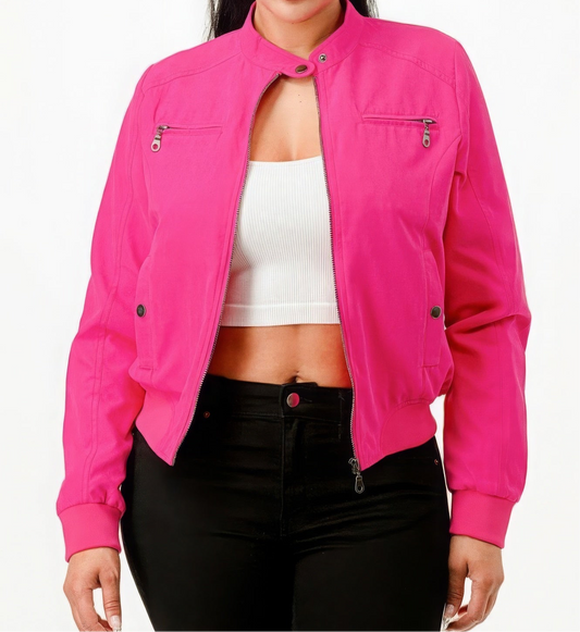 Casual Zip Up Biker Moto Jacket