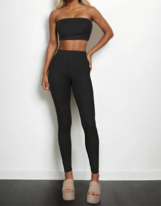 Ribbed Tube Top & Leggings Set