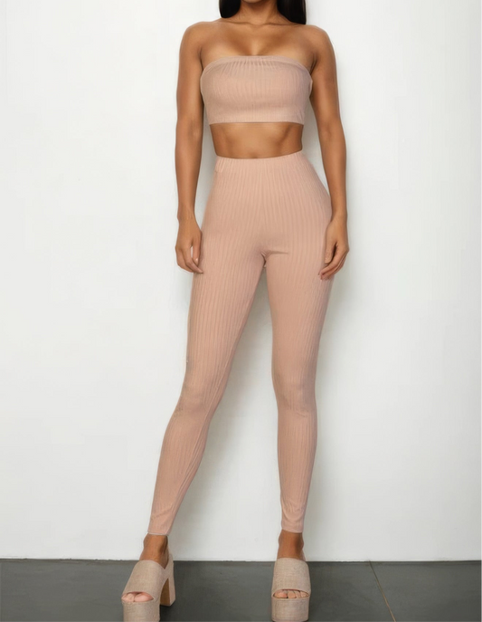 Ribbed Tube Top & Leggings Set